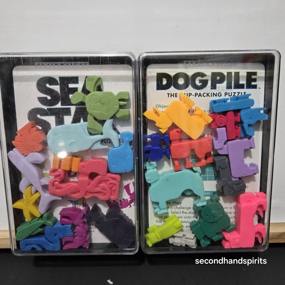 Gamewright Sea Stax And Dog Pile Travel Packing Puzzles Games Lot